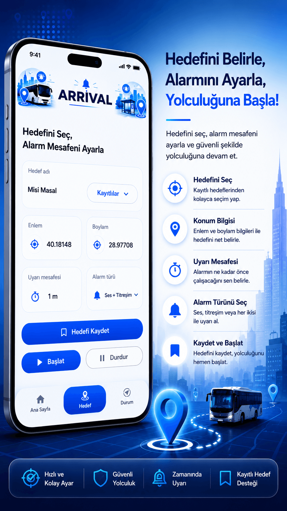 Arrival - Location Alarm screen 2