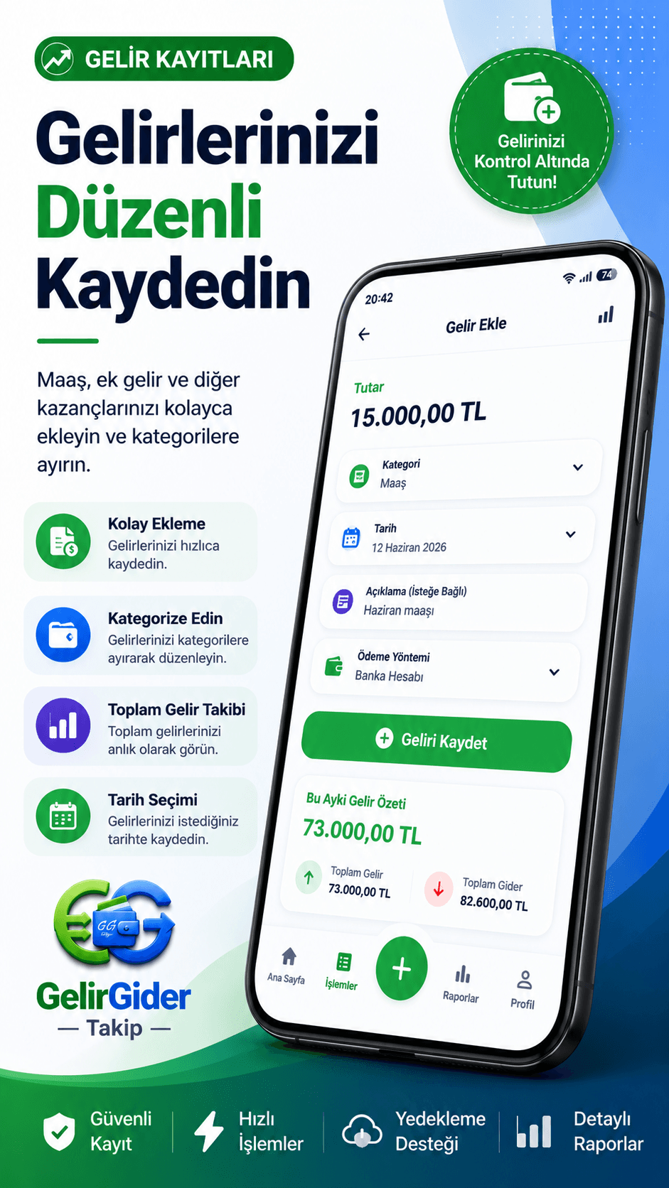 GelirGider Takibi ekran 2