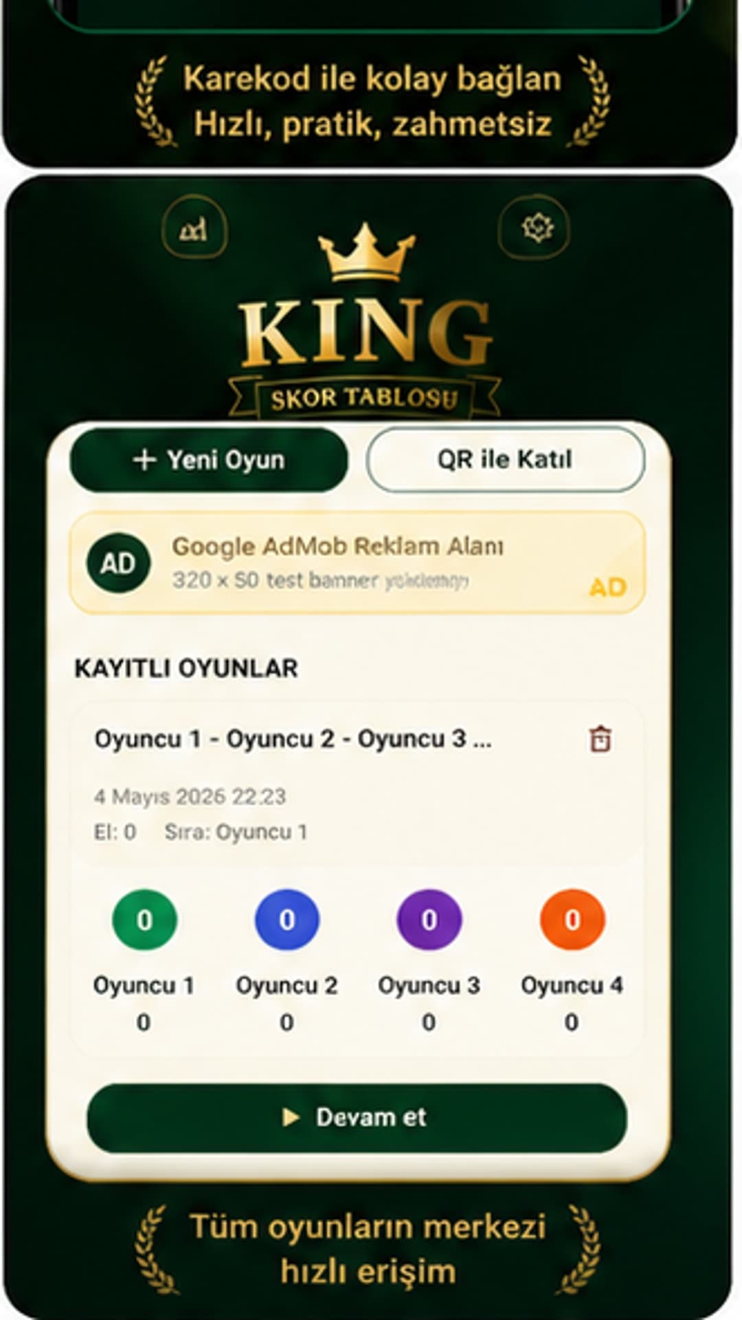 Kayıtlı Oyun Merkezi